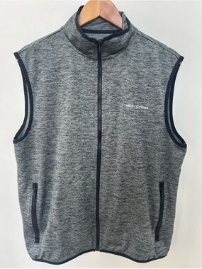 Vineyard Vines Men’s Gray Heather Full-Zip Performance Vest - Medium